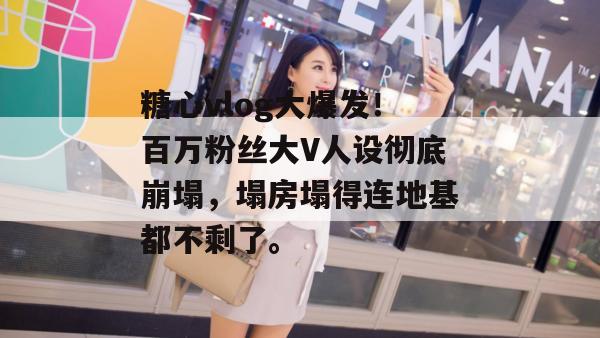糖心vlog大爆发！百万粉丝大V人设彻底崩塌，塌房塌得连地基都不剩了。